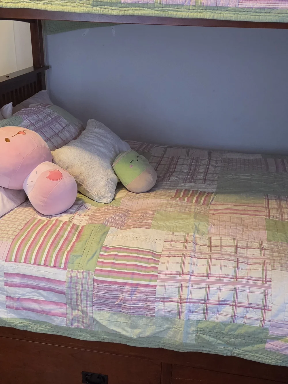 Nautica Patchwork Quilt in Pink and Light Green